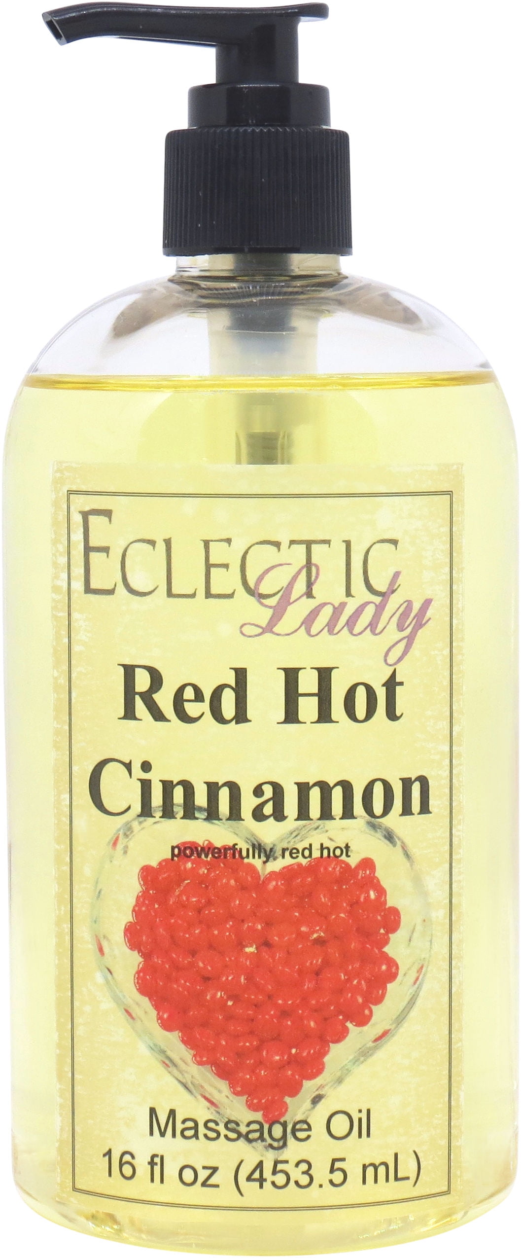 Red Hot Cinnamon Massage Oil by Eclectic Lady, 16 oz, Sweet Almond Oil and Jojoba Oil
