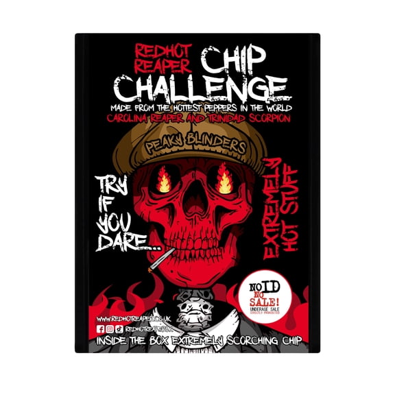 Red Hot Reaper Challenge Hottest Chip Peaky Blinders Carolina Reaper Spicy Challenge - Stupidly Spicy Hot Chip