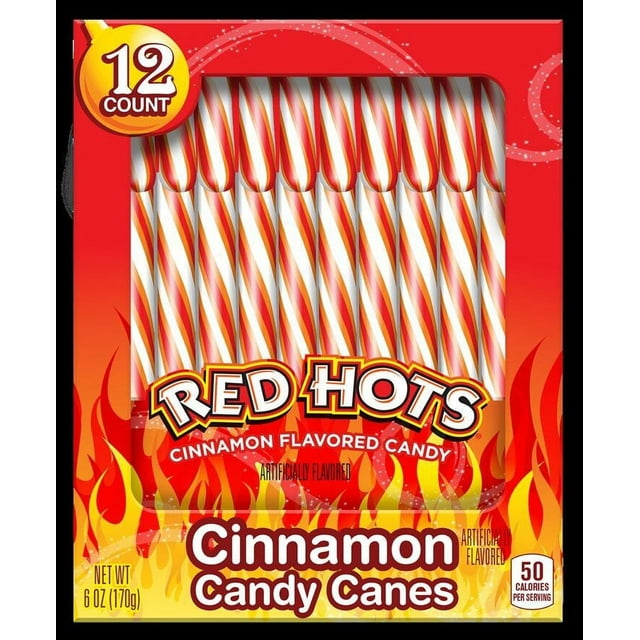 Red Hots Cinnamon Candy Canes 6 Oz 36 Count 3842