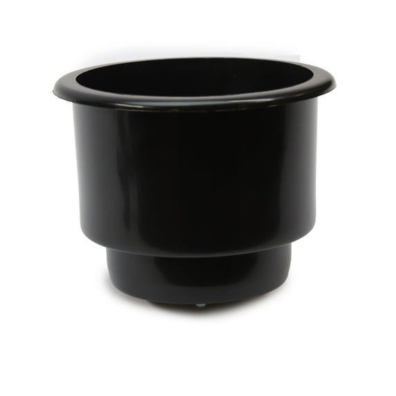 Red Hound Auto 1 Cup Holder Plastic Pocket Recessed Insert Universal with Drain for Boat RV Car Truck Marine Pontoon Motorhome Camper Drop In Black 3-1/2 Inch I.D. and 4-1/8 Inch O.D.
