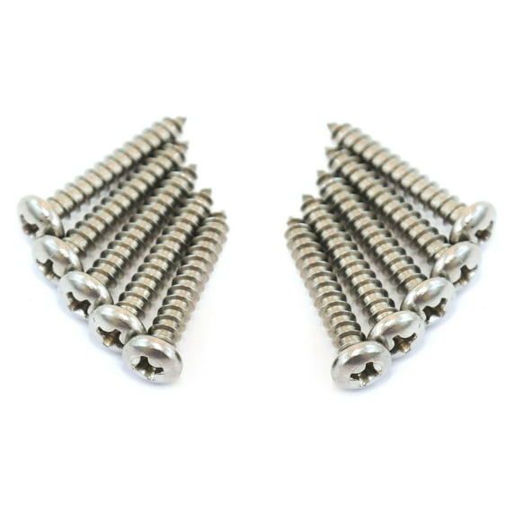 Red Hound Auto 10 Marine Pan Head Self Tapping Screw Set Type A No. 8 x 1 Inch 304 SS Stainless Steel Corrosion Resistant