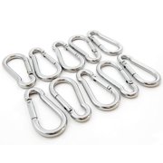 Red Hound Auto 10 Steel Spring Snap Quick Link Carabiner Hook Clips 4 Inches Length - Heavy Duty 320 Pound