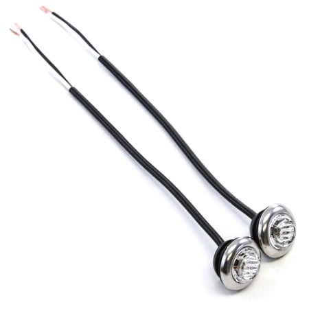 Red Hound Auto 2 Clear/Amber LED Marker Lights 3/4 inches Trailer Bright Stainless Steel