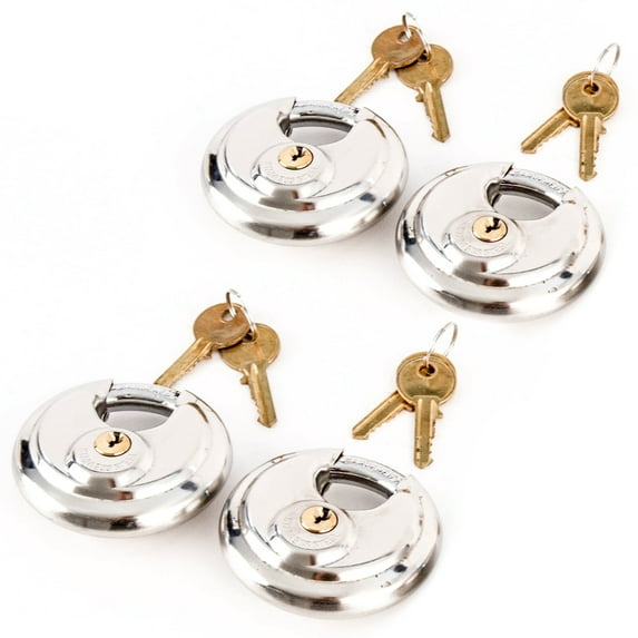 Red Hound Auto 4 Armor Disc Padlock Trailer Brass Cylinder Storage Locks Stainless Keyed Same