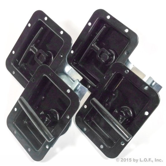 Red Hound Auto 4 Pack RV Paddle Lock Black Folding T Handle Compatible with Travel Trailer Compartments Utility Body Underbody Box Replacement for Some OEM