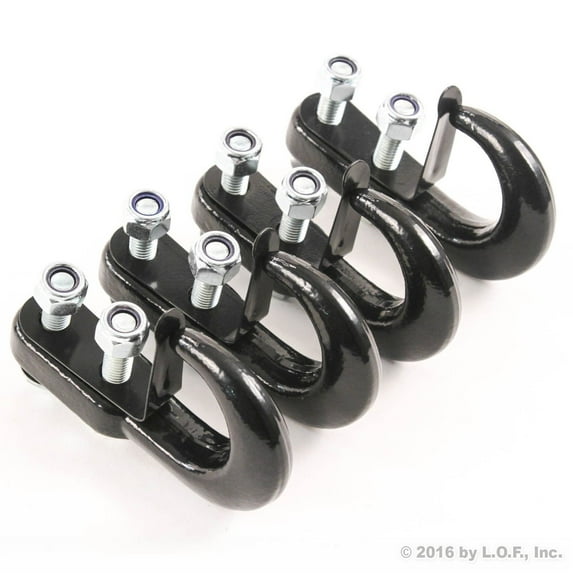 Red Hound Auto 4 Universal Recovery Tow Hooks for Compatible with Ford Dodge Chevrolet GMC Toyota Pickup Truck