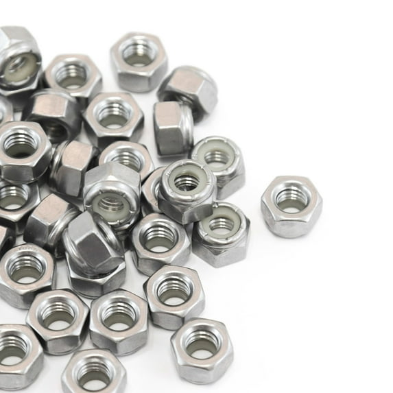 Red Hound Auto 50 Nylon Insert Lock Nut Set 5/16 Inch Diameter Hole Size for Bolt or Threaded Stud 304 SS Stainless Steel Corrosion Resistant 18 Standard Coarse Thread