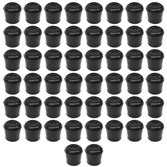 Red Hound Auto 50 Rubber Leg Tips Flooring Scratch Protector Stool Chair Feet Foot Pad Furniture Cushion Floor Protection 1.25" (32mm) Inside Diameter Black 50 Piece Set