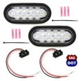 thumbnail image 1 of Red Hound Auto 6 inch Oval 2 Pack Clear/White LED Reverse Back Up Lights Flush Mount Trailer Truck DOT Compliant Pair Includes Deluxe Kit with Grommets, Connectors and Ties, 1 of 7