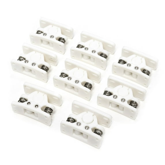 Red Hound Auto 8 Spring Loaded Door Holders White Nylon Assembly for Lockers and Entry Doors RV Truck Trailer Motorhome 2-1/2 Inches Long Complete Set