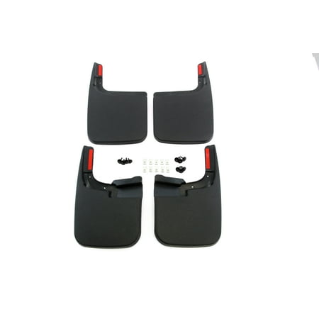 Red Hound Auto Compatible with Ford (2017-2020 F-250 F-350 Super Duty) Mud Flaps Splash Guards Front and Rear Molded 4pc Full Set (for Vehicles Without Fender Trim)