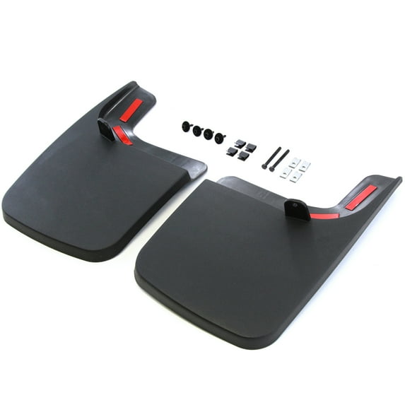 Red Hound Auto Compatible with Ford (2017-2020 F-250 F-350 Super Duty) Mud Flaps Splash Guards Rear Molded 2pc Pair (for Vehicles with OEM Fender Flares)