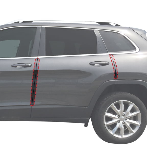 Red Hound Auto Door Edge Lip Guards 2014-2018 Compatible with Jeep Cherokee 4pc Clear Paint Protector Film Not Universal Custom Fit