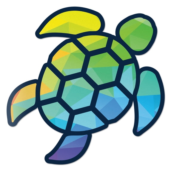 Red Hound Auto Sea Turtle Geometric Color Sticker Decal Wall Tumbler Cup Window Car Truck Laptop 6 Inches