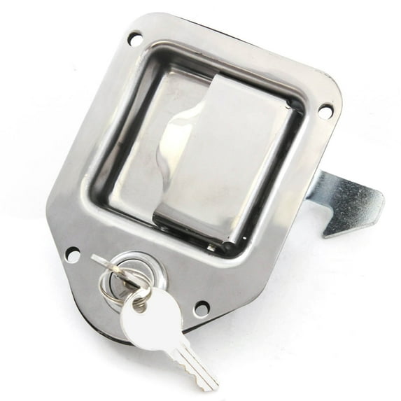 Red Hound Auto Stainless Door Lock Trailer Toolbox RV Handle Latch 4-3/8 Inches x 3-1/4 Inches Paddle Key
