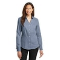 thumbnail image 1 of Red House Adult Female Women Pinpoint Long Sleeves Shirt Blue Small, 1 of 3