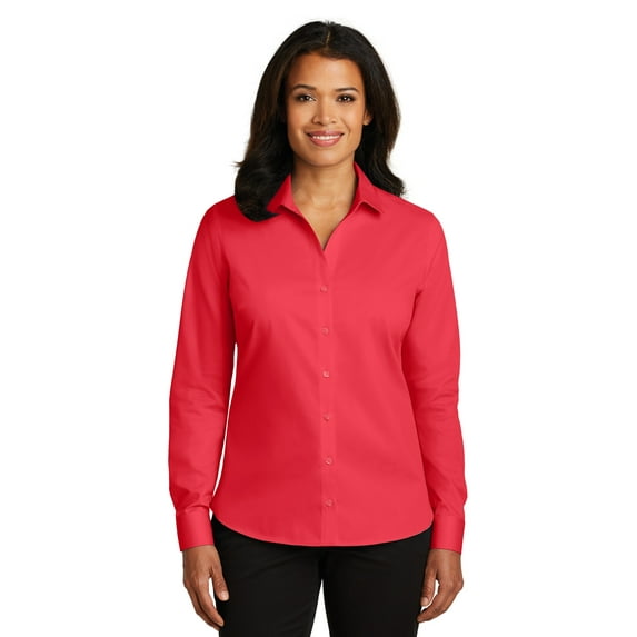 Red House Adult Female Women Plain Long Sleeves Shirt Dragonfruit Pk X-Small