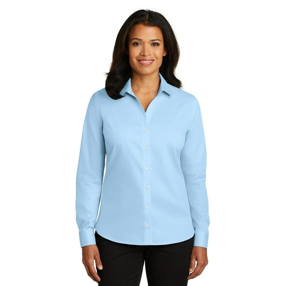 Red House Adult Female Women Plain Long Sleeves Shirt Heritage Blue X-Small