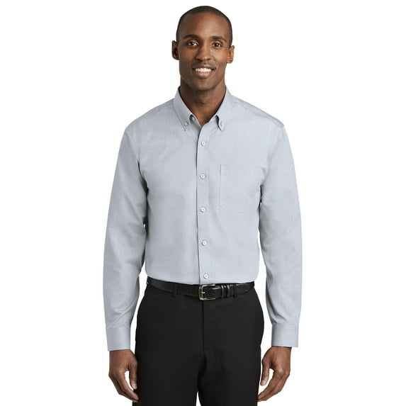 Red House Adult Male Men Plain Long Sleeves Shirt Ice Grey Small