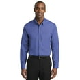 thumbnail image 1 of Red House Adult Male Men Plain Long Sleeves Shirt Medit Blue Large, 1 of 4