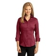 thumbnail image 1 of Red House Ladies 3/4 Sleeve Nailhead Non Iron Shirt-XL (Deep Red), 1 of 6