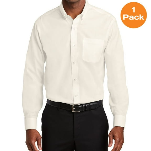 Red House RH240 Pinpoint Oxford Non-Iron Shirt, Ivory Chiffon, XL, Mens Casual Button Down Shirts