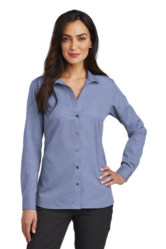 Women's Nailhead Non-Iron Shirt, Navy, Small