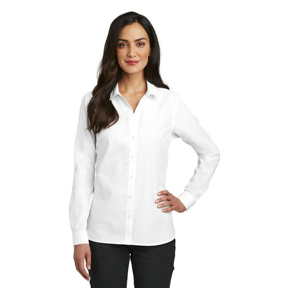 Red House Womens Nailhead Non-Iron Shirt, White, Small
