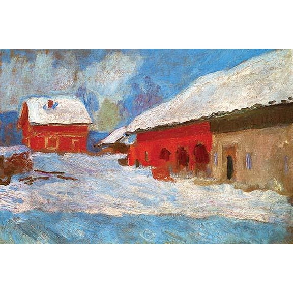 Red Houses- Fine Art Canvas Print (20" x 30")