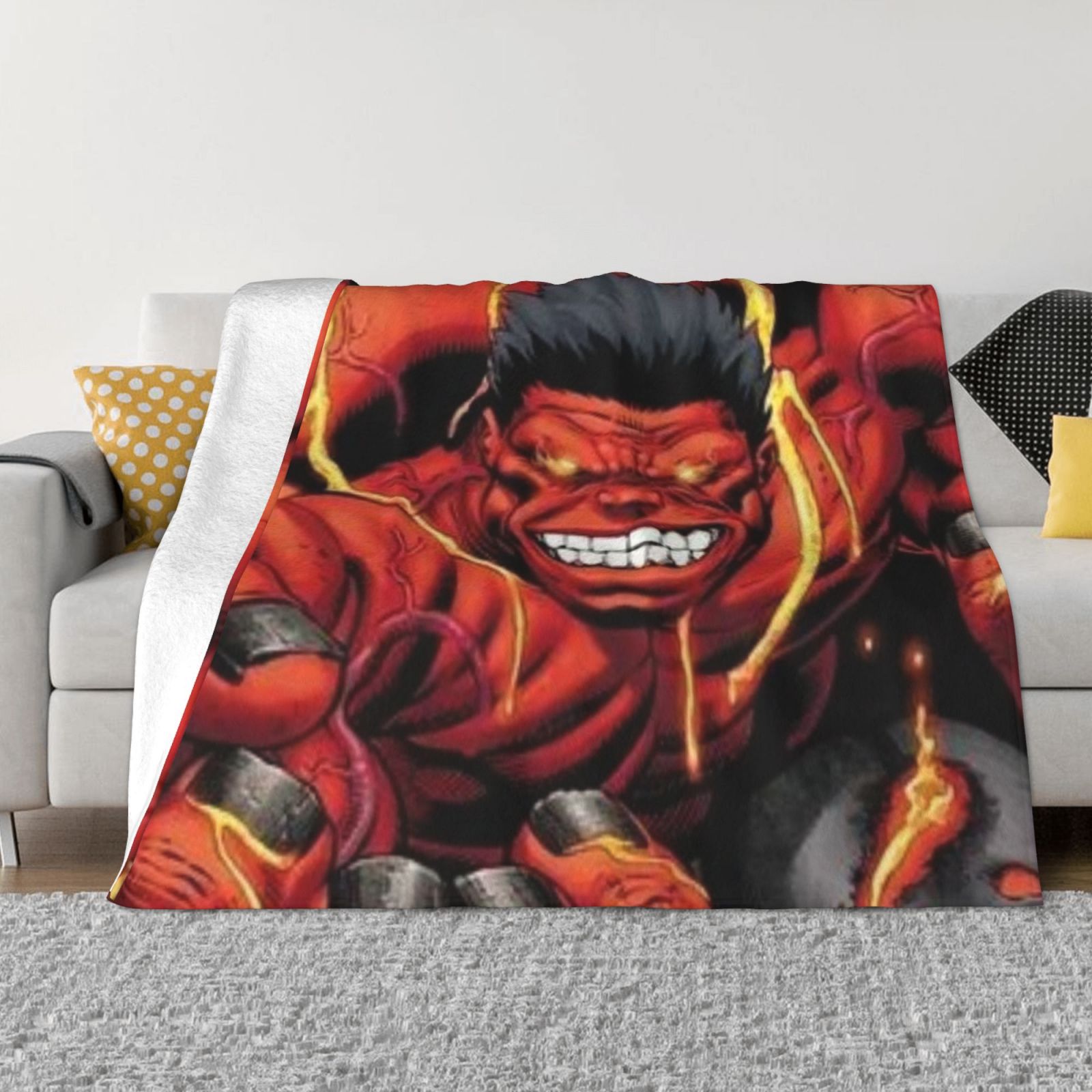 Red Hulk Blanket Super Soft Pattern Flannel Fleece Blanket Microfiber