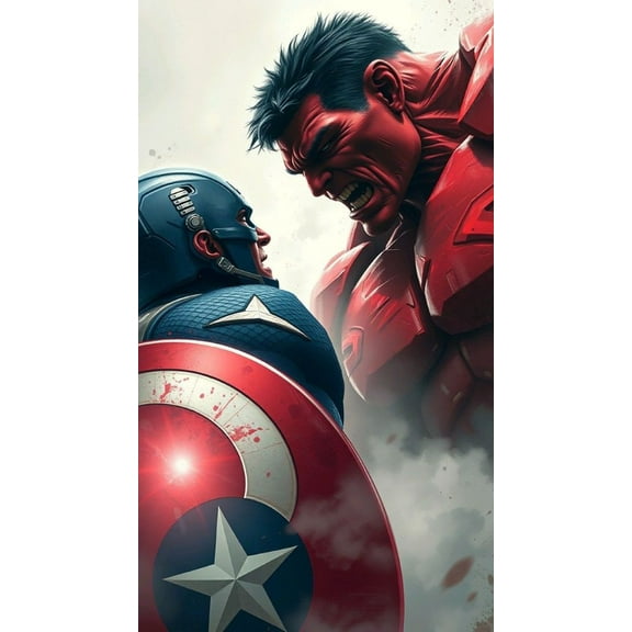 Red Hulk Diamond Painting Kits for Adults, 12x16 Inch DIY Paint by Numbers for Adults Beginner, (Captain America)