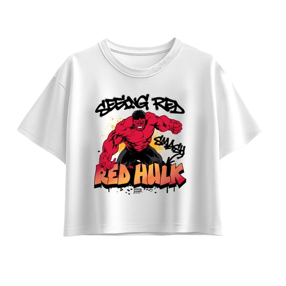 Red Hulk - Graffiti - Youth Girls Boxy T-Shirt