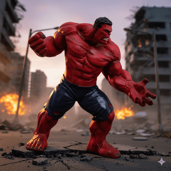 Red Hulkk Action Figure - 22 cm Gamma Rage Superhero