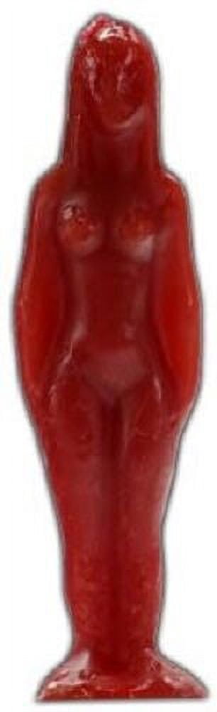 Red Female Figure Hoodoo Candle - 7 Inch Tall For Love, Lust & Passion Rituals & Spells