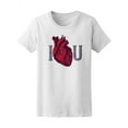 thumbnail image 1 of Red Human Heart I Love U T-Shirt Women -Image by Shutterstock, Female x-Large, 1 of 2