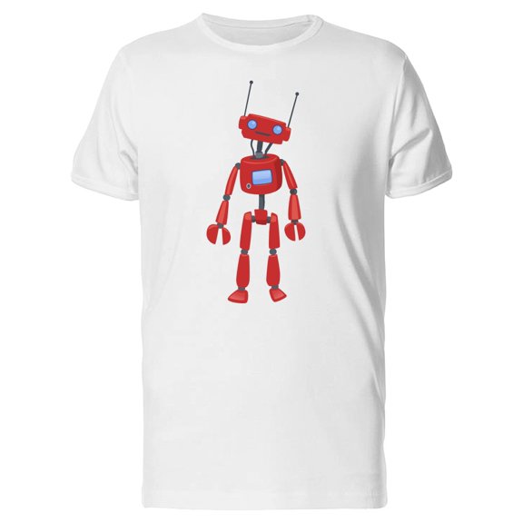 Red Humanoid Robot T-Shirt Men -Image by Shutterstock, Male Large