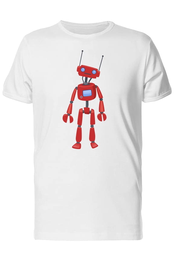 Red Humanoid Robot T-Shirt Men -Image by Shutterstock, Male Large