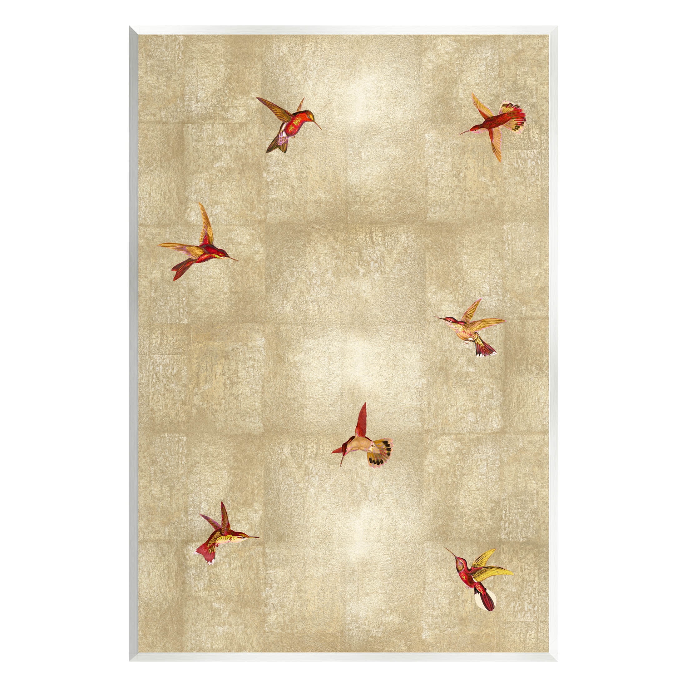 Red Hummingbirds Flying Pattern Animals & Insects Graphic Art Unframed Art Print Wall Art