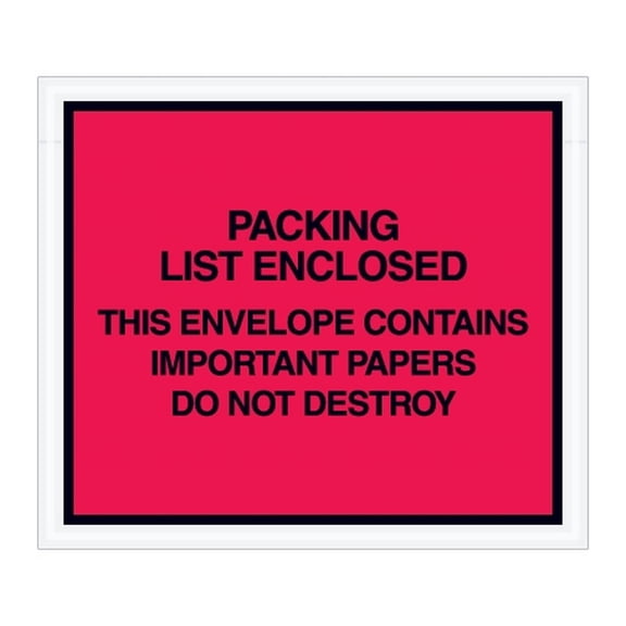 Red "Important Papers Enclosed" Envelopes 7" X 6" (1000 Case)