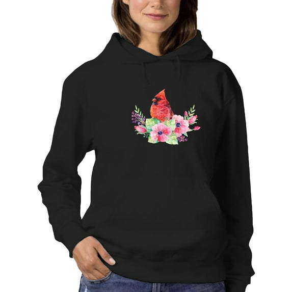 Red Inal Bird Hoodie Women -SPIdeals Designs, Female Large