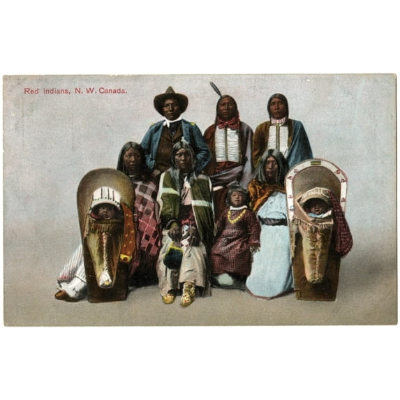 Red Indian Family Of North Western Canada Poster Print By Mary Evans Grenville Collins Postcard Collection