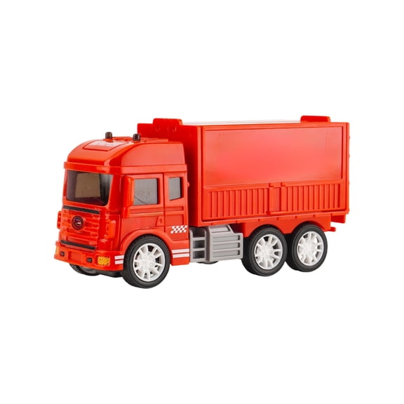 Red Inertia Snack Van Toy Car Model With Pop Up Stall Open Door For Kids Pretend Play Red 5.3X2X2.5Inch