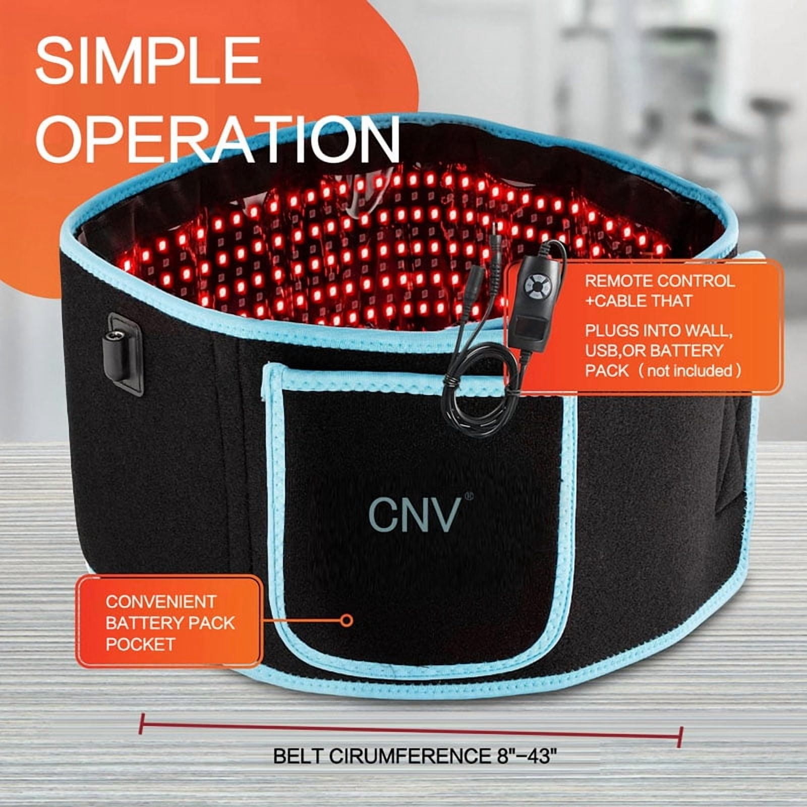 Red Infrared Light Belt, 600LED Combo 660nm and 850nm, Flexible Wearable Wrap Pad with Timer for Waist Back Shoulder
