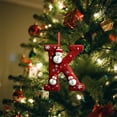 thumbnail image 1 of Red Initial Christmas Ornament for Tree 2D Acrylic Personalized Snowman Decorative Monogram Pendant, 26 Letters Christmas Hanging Decorations for DIY Crafts Xmas Home Decor， Letter K, 1 of 6