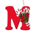 thumbnail image 1 of Red Initials Christmas Ornaments for Tree 2D Acrylic Personalized Gnomes Decorative Monogram Pendants 26 Letters Christmas Hanging Decorations for DIY Crafts Xmas Home Decor， Letter M, 1 of 3