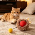 thumbnail image 1 of Red Interactive Cat Toy Ball with Plush Cover - USB Rechargeable Automatic Pet Toy, 3 Speed Modes, Motion Activated, Can Be Used with Cat Play Mat with Holes, Includes Ball & Cable, 1 of 7