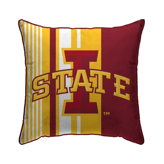 Red Iowa State Cyclones 18'' x 18'' Large Stripe Decorative Throw Pillow