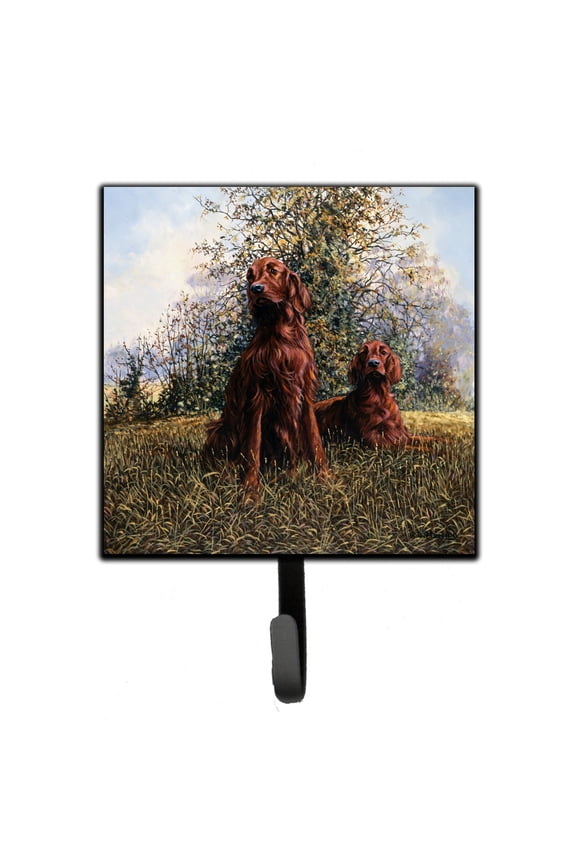 Red Irish Setters by Michael Herring Leash or Key Holder