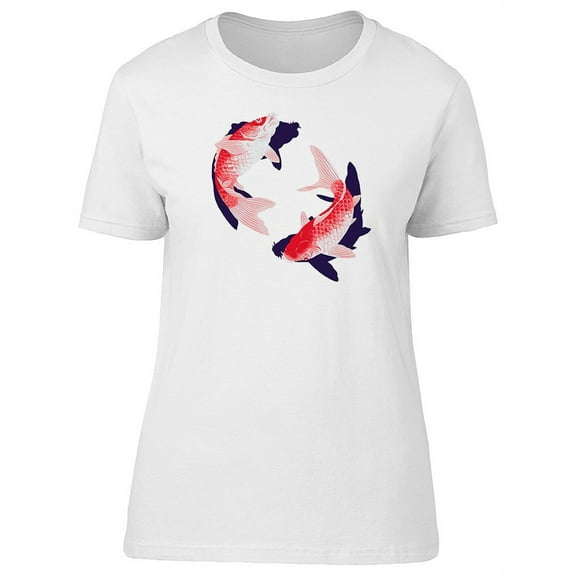 Red Japanese Koi Fishes T-Shirt Women -Image by Shutterstock, Female Medium