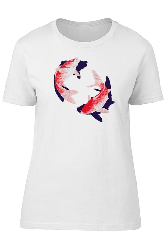 Red Japanese Koi Fishes T-Shirt Women -Image by Shutterstock, Female Medium